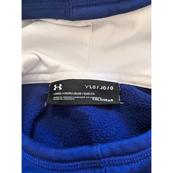 UNDER ARMOUR HOODIE YOUTH LARGE PURPLE PINK PULLOVER STORM HOODED SWEATSHIRT - Picture 6 of 6